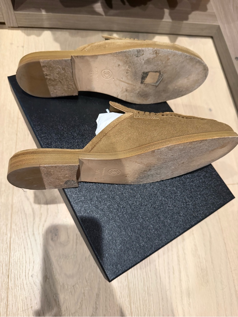 CHANEL Suede Mule Slides in Chestnut Brown - Picture 2 of 3